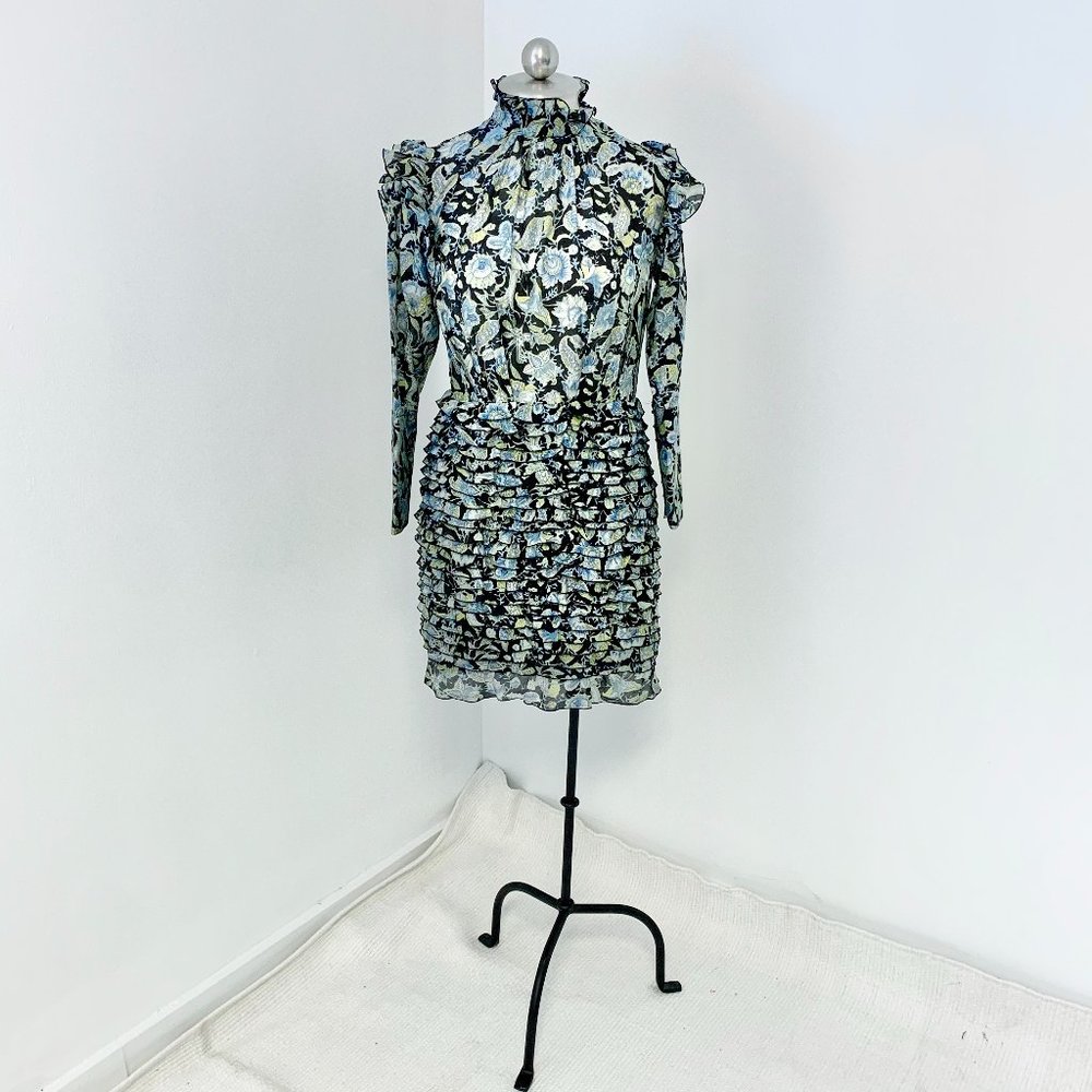 Robert Rodriguez 6 Silk Cotton Print Ruffle Dress - Picture 15 of 16
